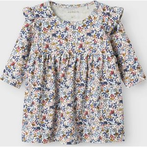 Print Jurk - All-over Print - Lange Mouwen - Ribgebreid - Regular Fit