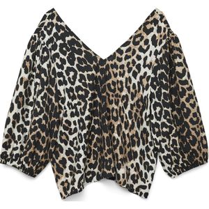 Vero Moda - Vmjosie 3/4 V-neck Top Wvn Ga - Blouse - Egret/leo