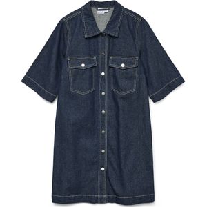 Vero Moda Vmfenja 2/4 korte denim jurk Ga Noos, donkerblauw (dark blue denim), XS