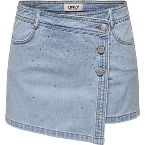 Only - ONLLESLY REG Rhinestone Skort - Denim - Katoen