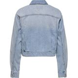 Denim Jas - Blauw - Gespreide Kraag - Knoopsluiting - Borstzakken