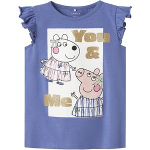 Peppa Pig - T-shirt - Roze - Gebreid - Ronde Hals - Kapmouwen