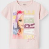 NAME IT Shirt 'NMFALDA BARBIE'  lichtgroen / aubergine / rosa / wit