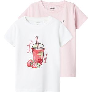 NAME IT - NMFFOJI SS TOP 2P - Meisjes Top - Ballerina Bright White - Jersey