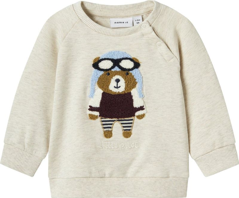 Sweater - Motiefprint - Sweatstof - Geribbelde Kraag - Lange Mouwen