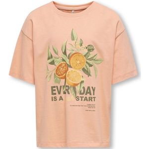 KIDS ONLY GIRL - T-shirt - Zalmroze - Korte Mouwen - 100% Katoen