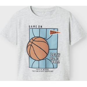 NAME IT - NMMKEITH - Shirt - Aqua Lichtgrijs Oranje