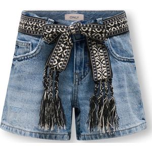 ONLY - KIDS ONLY GIRL - Korte Broek - Medium Blue - 100% Katoen, Verstelbare Taille