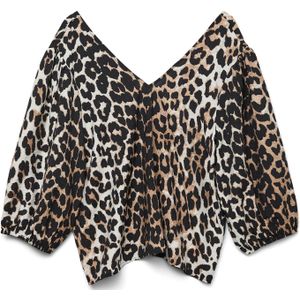 Vero Moda - Vmjosie 3/4 V-neck Top Wvn Ga - Blouse - Egret/leo