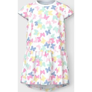 Name It - NmfVigga - Jurk - Bright White/Vlinderdas - Katoen