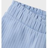 Ribgebreid - Short - Blauw - Ribstof - Verstelbare Taille