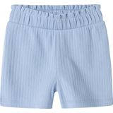 Ribgebreid - Short - Blauw - Ribstof - Verstelbare Taille