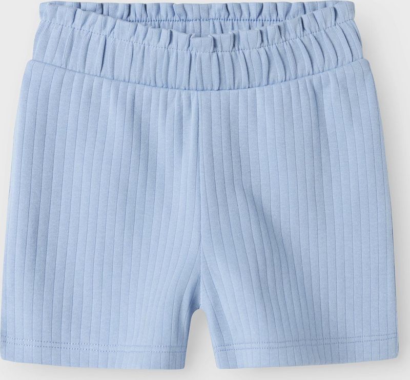 Ribgebreid - Short - Blauw - Ribstof - Verstelbare Taille