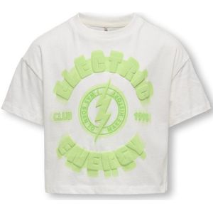 ONLY - Kogdaphne Life Short Printed Tee - Cloud Dancer - 100% Katoen