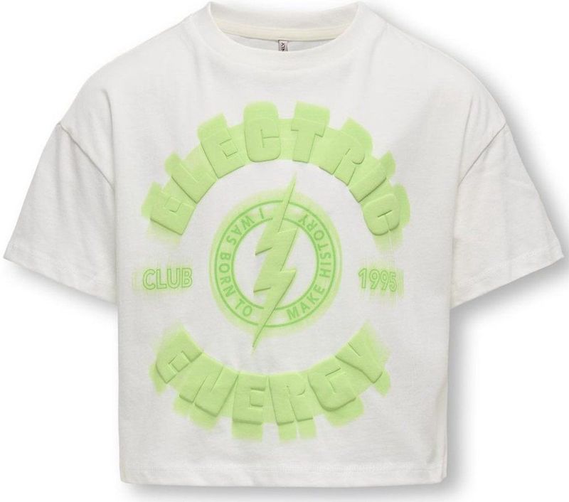 ONLY - Kogdaphne Life Short Printed Tee - Cloud Dancer - 100% Katoen