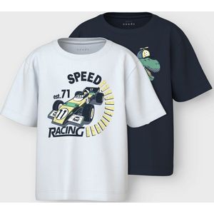 T-shirts - 2-pack - Korte Mouwen - O-hals - Jersey - Rubberen Print