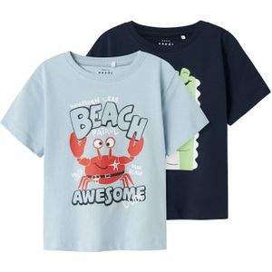 T-shirts - 2-Pack - O-hals - Korte Mouwen - Loose Fit - Jersey