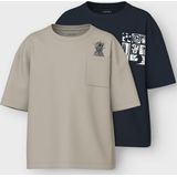 T-shirt - Katoen - Relaxte Pasvorm - Ronde Hals - Borduursel