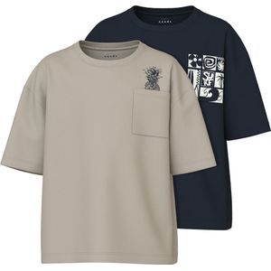 Name It - NkmVilian - T-Shirt - Navy Blazer/Bright White - 2-pack