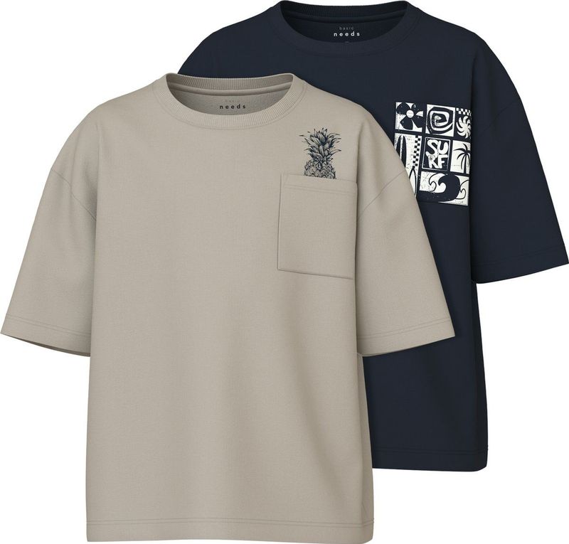 T-shirt - Katoen - Relaxte Pasvorm - Ronde Hals - Borduursel