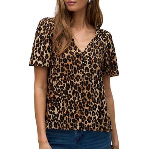 VERO MODA - VMALBA - Blouse - Panterprint - Viscose - Korte Mouwen