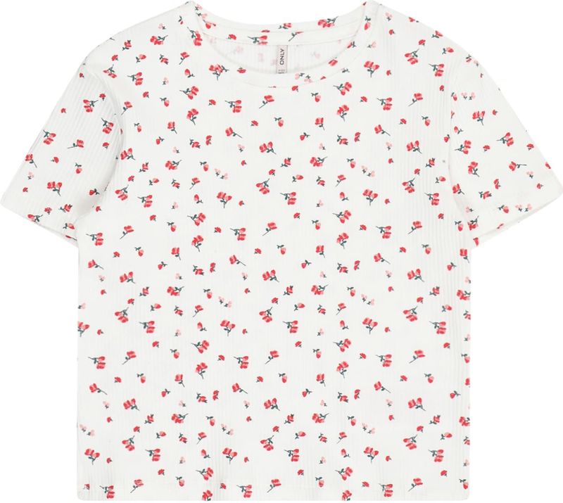 ONLY - KOGBELLA - T-shirt - Knalrood - Bloemenprint