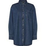 Lange Denim Blouse - Knoopsluiting - Verlaagde Schouders - Oversized Fit - Gerecycled Katoen