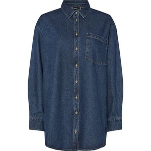 Lange Denim Blouse - Knoopsluiting - Verlaagde Schouders - Oversized Fit - Gerecycled Katoen
