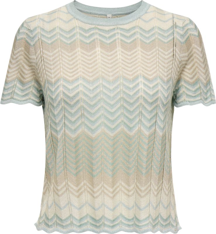 Only Onlalvira life ss glitter o-neck knt cloud blue/cl