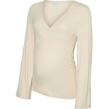 Blouse - Effen - Jersey - V-hals - Lange Mouw - Slanke Pasvorm