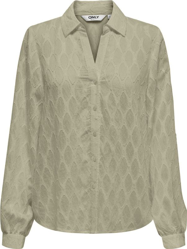 Only onlnoa ls v-neck shirt wvn blouse grijs