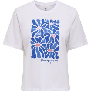 Onlrita - S/S Flower Top - Wit - 100% Katoen