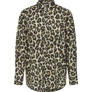 JDY - Blouse - Beige - Katoen - Luipaardprint