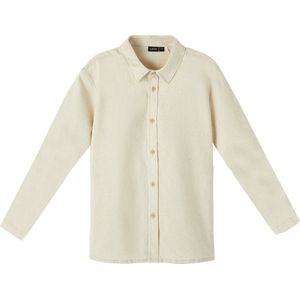 Overhemd - Geweven Stof - Knoopsluiting - Blousekraag - Lange Mouwen - Lichtblauw