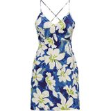 Onljane - Korte Jurk - Geweven - V-Hals - Mouwloos - Open Rug