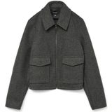 Vero Moda - Vmsafir Short Jacket Ga Noos - Jas - Dark Grey Melange
