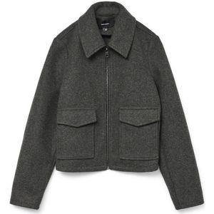 Vero Moda - Vmsafir Short Jacket Ga Noos - Jas - Dark Grey Melange