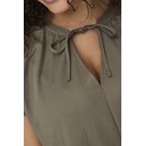 ONLY - ONLJANY STRING DRESS JRS NOOS - Dames - Mini Jurk - Zwart - Wafelstof - Oversized Fit