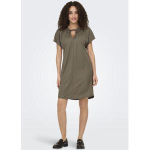 ONLY - ONLJANY STRING DRESS JRS NOOS - Dames - Mini Jurk - Zwart - Wafelstof - Oversized Fit