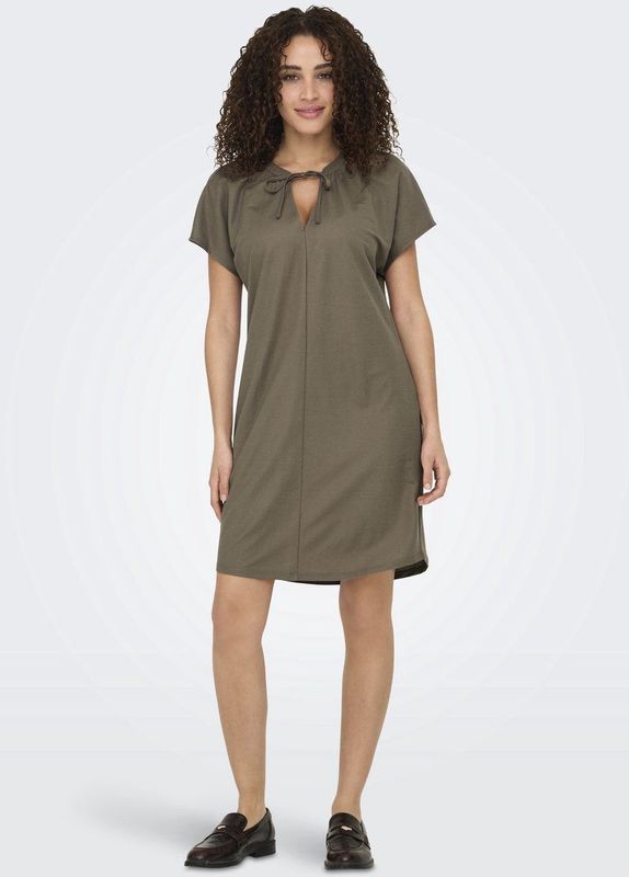 ONLY - ONLJANY STRING DRESS JRS NOOS - Dames - Mini Jurk - Zwart - Wafelstof - Oversized Fit