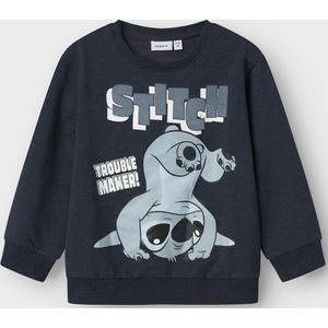Sweatshirt - Stitch - Blauw - Katoen - Lange Mouwen