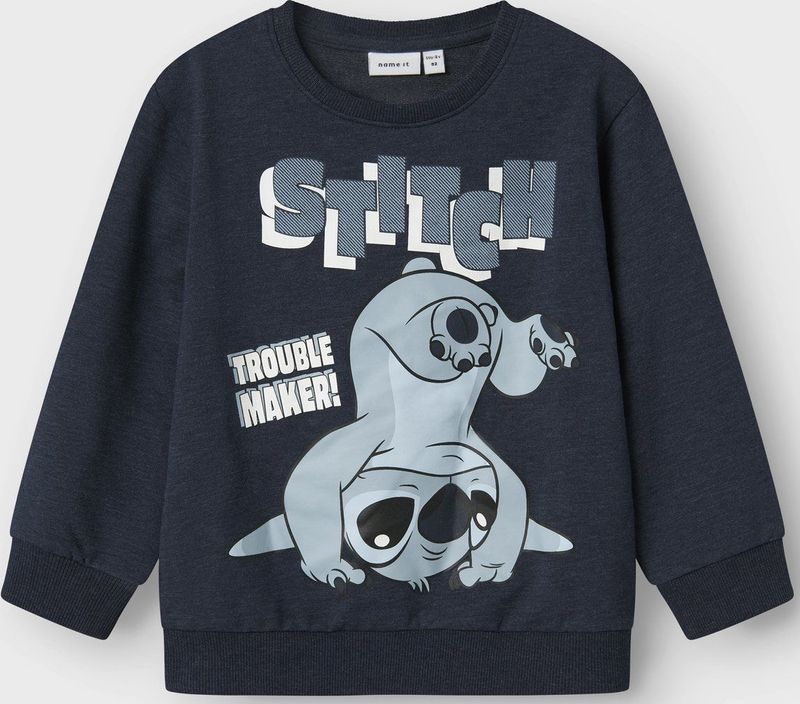 Sweatshirt - Stitch - Blauw - Katoen - Lange Mouwen