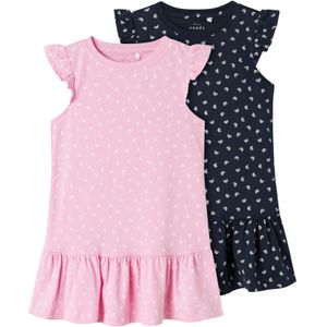 NAME IT Nmfvida 2P Capsl Dress voor meisjes (set van 2), navy blazer, 98