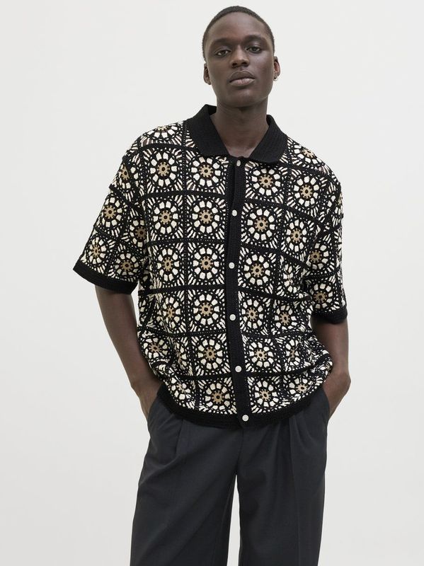 Jack & Jones - JORCARTAGENA - Gebreid Vest - Beige / Zwart / Wit