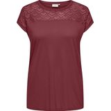 ONLY CARMAKOMA - Top - Zwart - Viscose - Kanten Detail