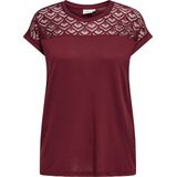 ONLY CARMAKOMA - Top - Zwart - Viscose - Kanten Detail