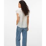 Vero Moda - Vmtrine Sl Lace Top - T-shirt - Sneeuwwit - Katoen