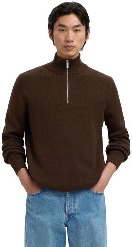 Selected Dane - Half Rits Trui - Gebreide Trui - Biologisch Katoen