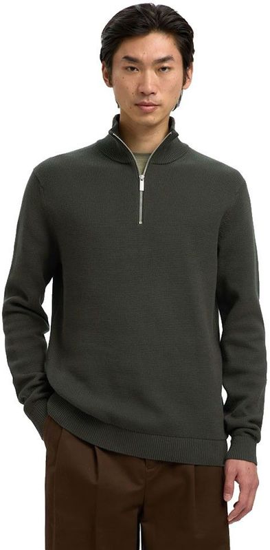 Selected Dane - Half Rits Trui - Gebreide Trui - Biologisch Katoen