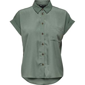 Only Blousetop - Korte Mouwen - Overhemd Kraag - Relaxed Fit